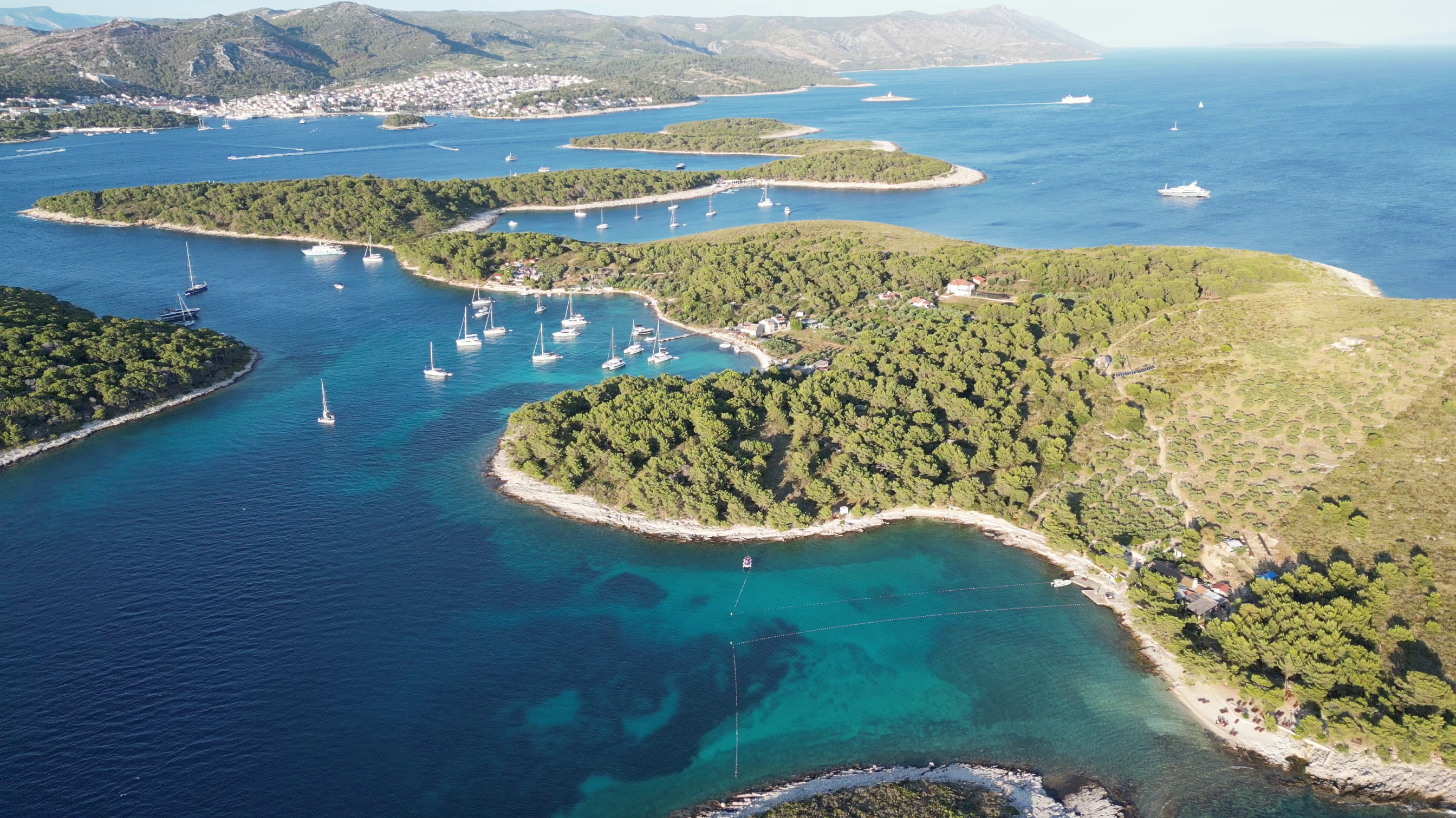 Aerial view of Paklinski islands near Hvar