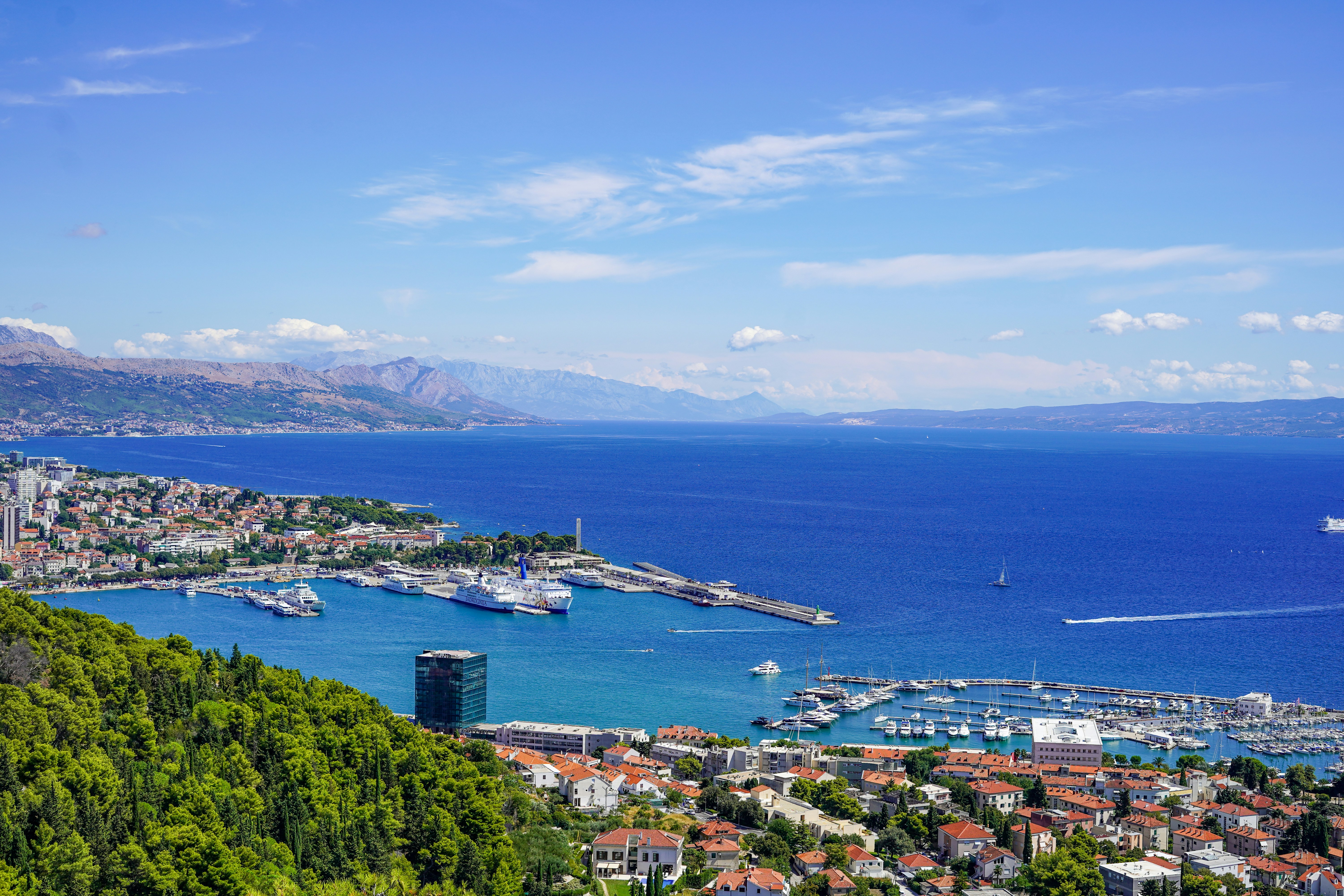 View of Split city and harbor